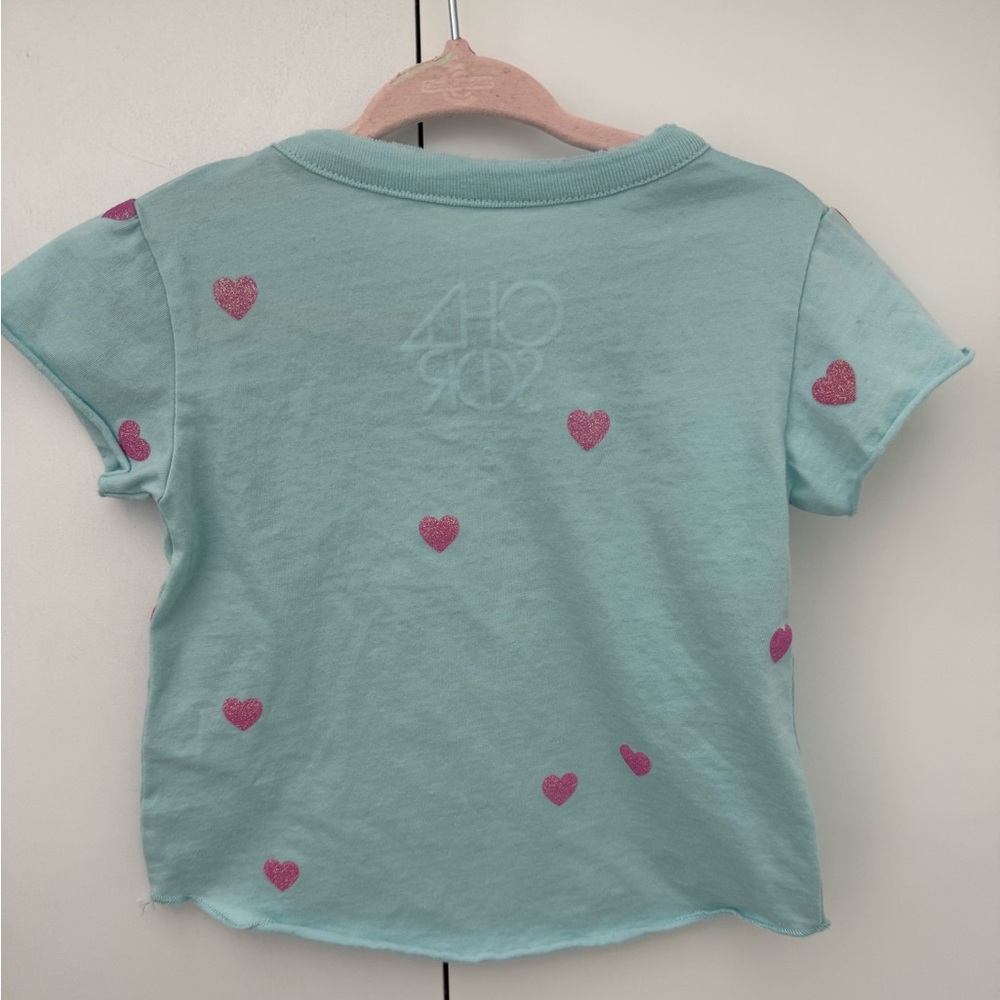 Chaser Girls Short Sleeve Hearts Shirttail Crew Neck Tee 2 or 3 - Picture 5 of 7